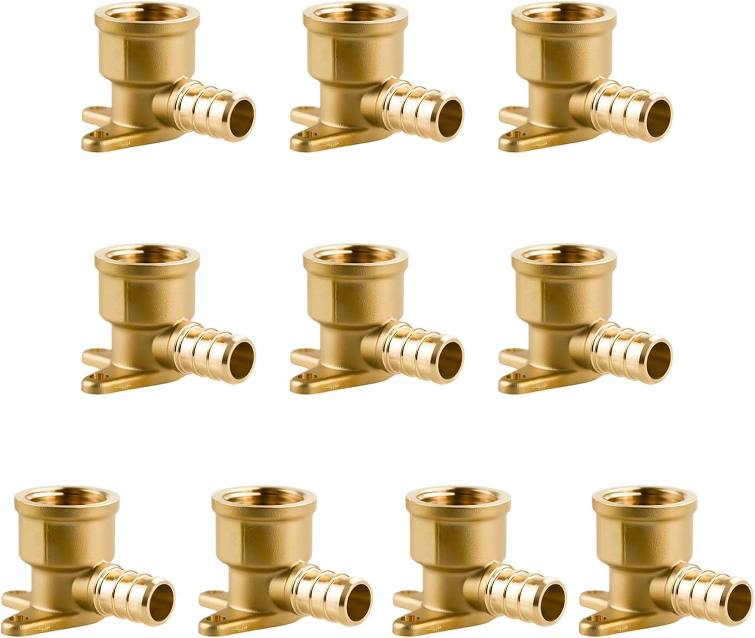 30 Pack 1/2" Pex Fittings Set, 10 Pcs Each Elbow,Tee and Coupling,Heavy-Duty Brass Crimp Fittings for PEX Pipes with Leak-Resistant Construction