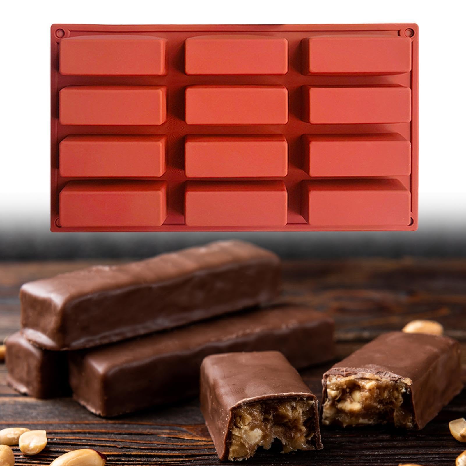 Stampo per cioccolato in silicone a 6 fori, riutilizzabile, antiaderente, proteine, caramelle e biscotti, strumenti per decorare torte fai da te, strumenti per la produzione di caramelle
