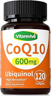 CoQ10 600 mg Softgels – Ubiquinol Coq 10 High Absorption Coenzyme Q10 & CoQ-10 Supplement for Energy, Heart & Antioxidant Support, 120 Count