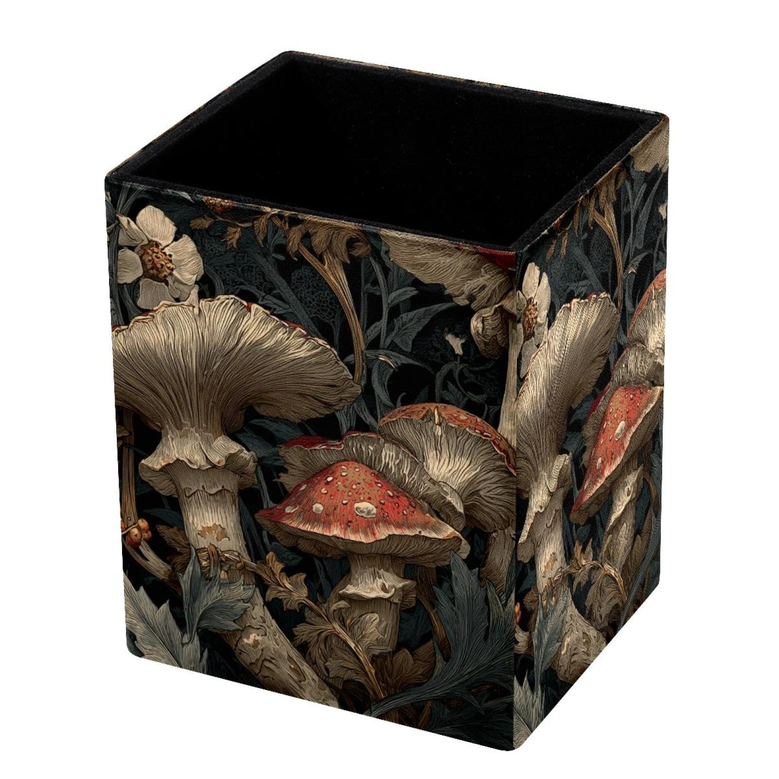 VAPOKF Pencil Holders for Desk, Mushroom Printed Pen Holders Pen Pot Makeup Brushes Storage Desktop Stationery Supplies Organiser for Home Office