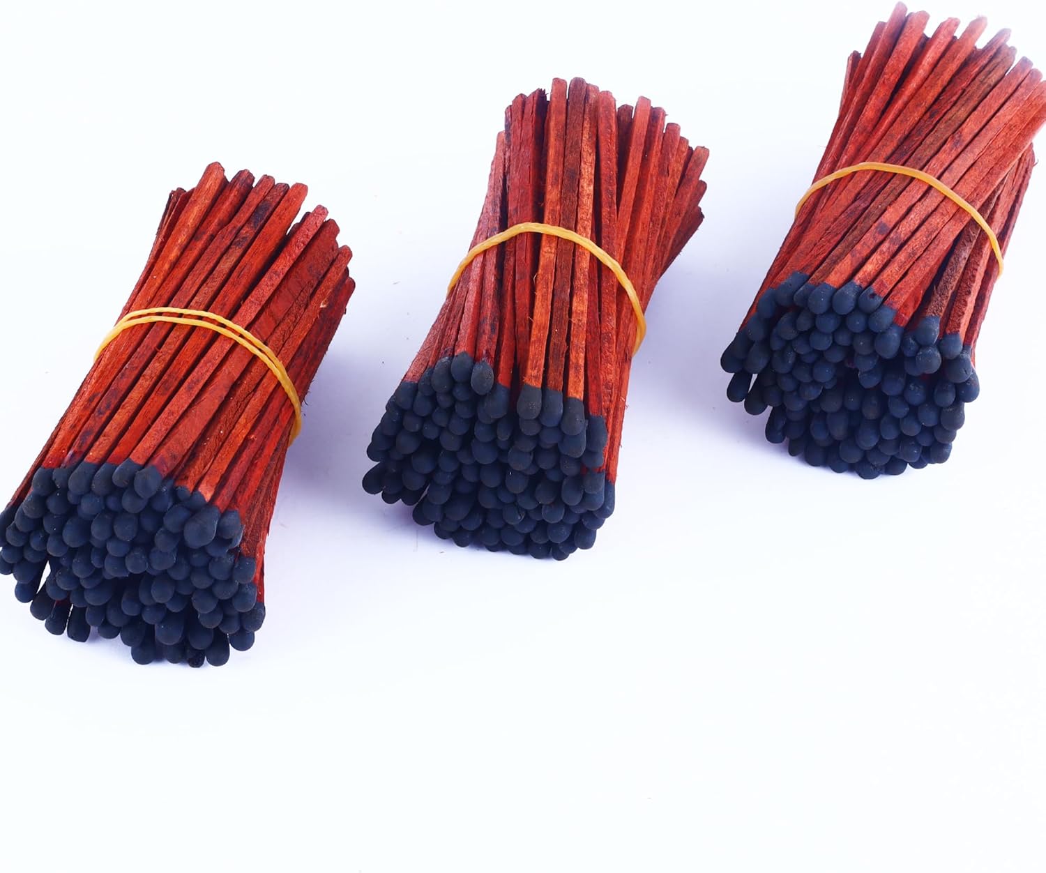200Pcs 4'' Decorative Brown Stick Black Tip Safety Matches
