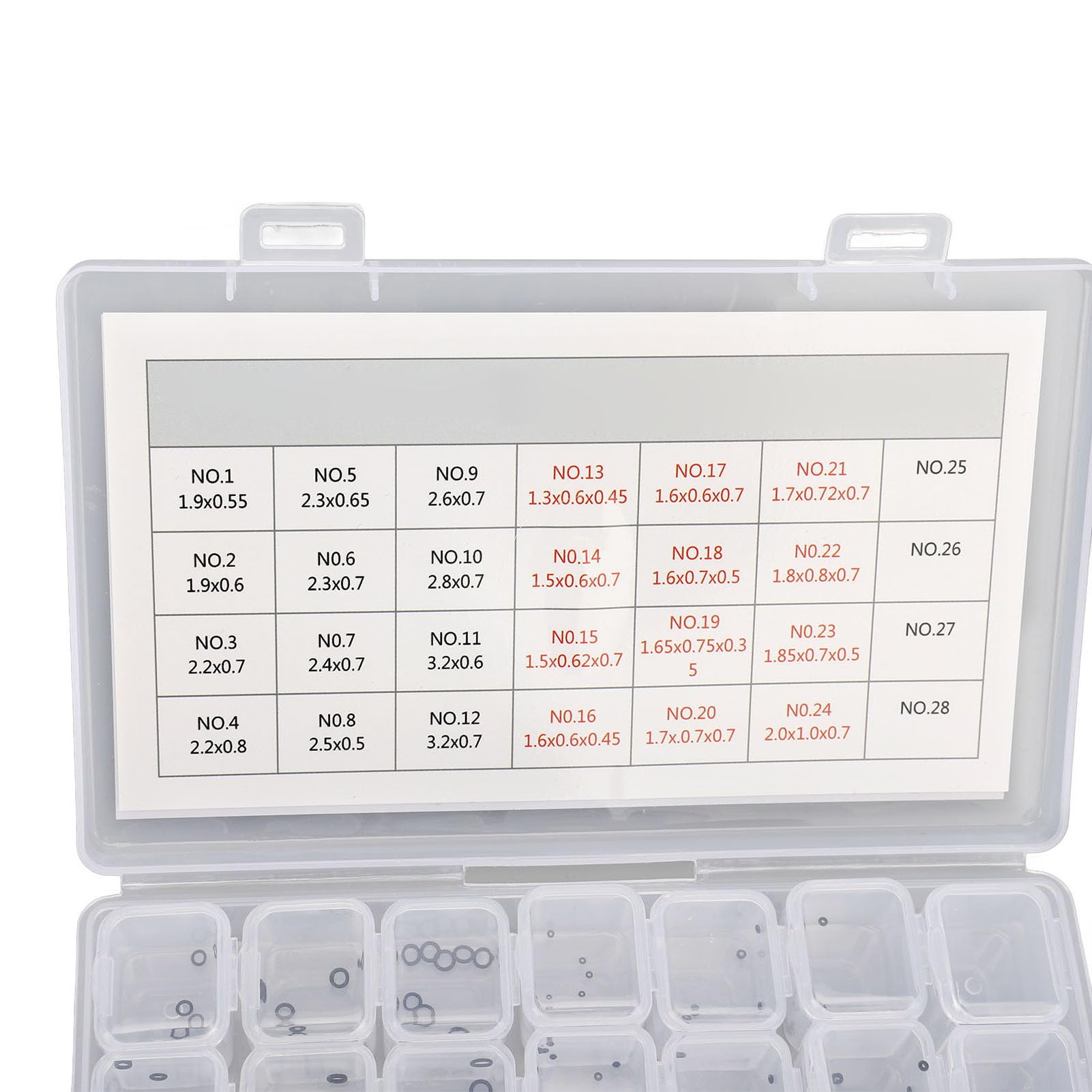 Kit assortito di rondelle in gomma a forma di O per orologi Crown, anelli O resistenti all’acqua per la riparazione degli orologi, con 80 misure, inclusi contenitori di