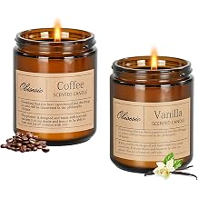 Candles for Home Scented, 2 Pack Scented Candles for Stress Relief & Self-Care, Aromatherapy Candle for Men and Women Birthday, Soy Sleep Jar Candle SetCoffee & Vanilla