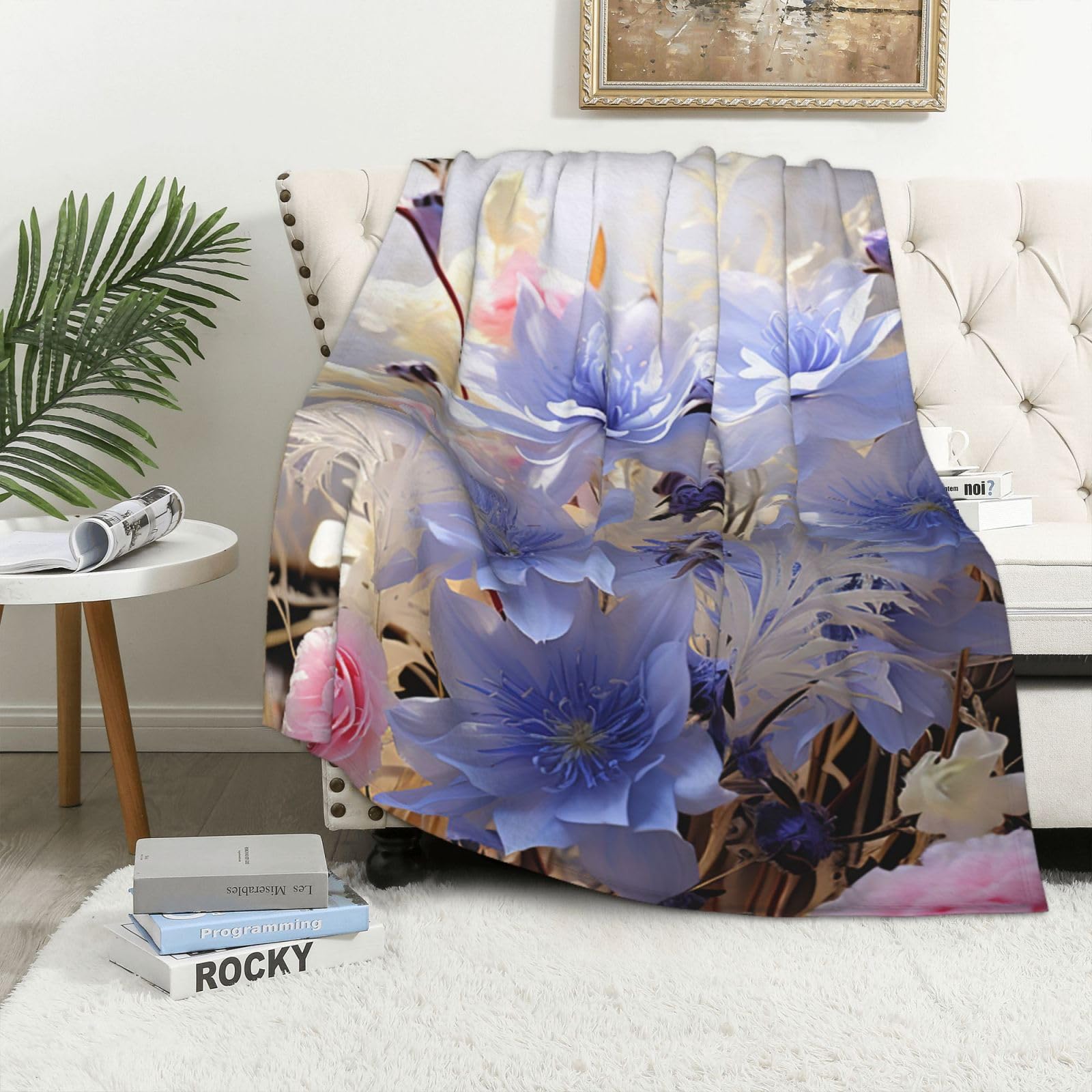Couverture polaire douce pour cocooning sur le canapé jeté de lit réversible