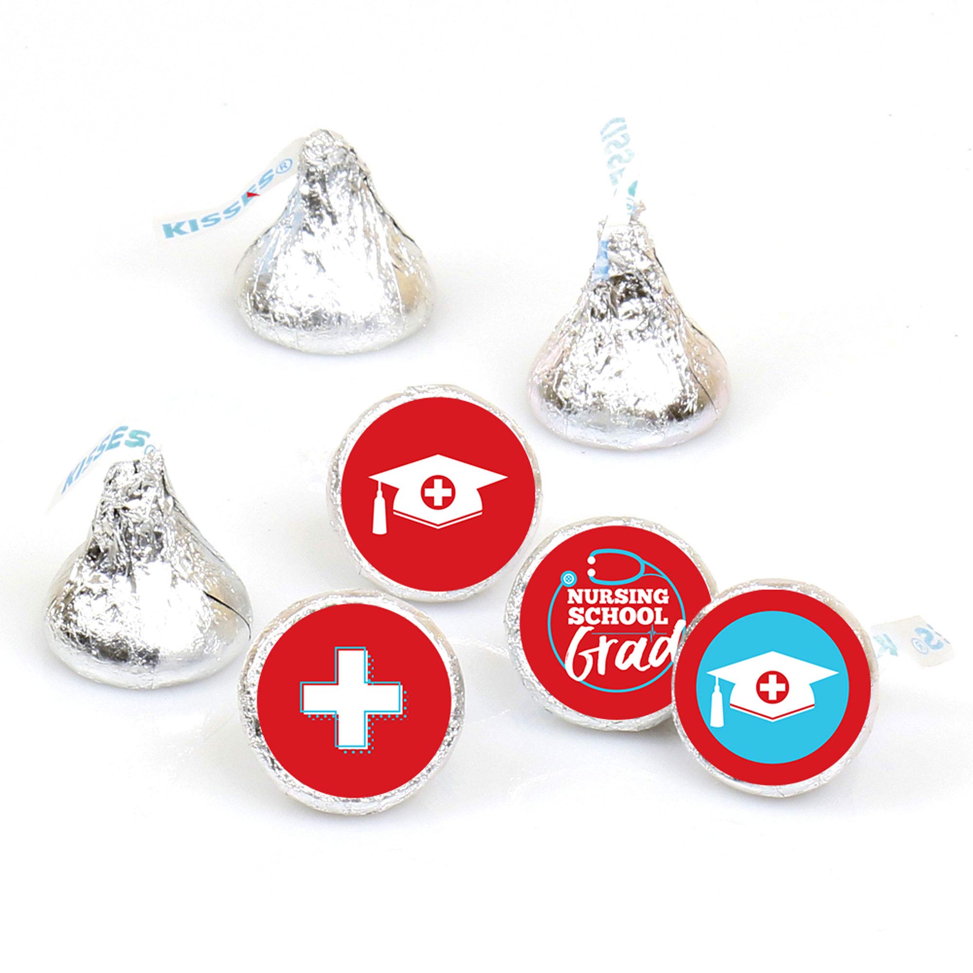 Big Dot of Happiness Nurse Graduation - Medical Nursing Graduation Party Round Candy Sticker Favors - Labels Fit Chocolate Candy (1 sheet of 108)
