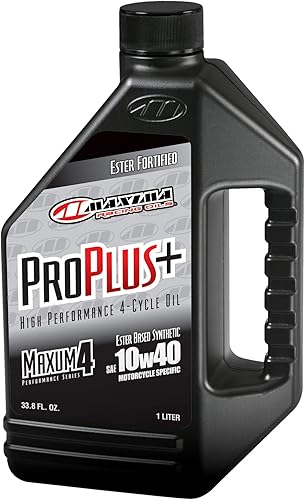 Maxima Racing Oils 30-029128-2PK Pro Plus+ 10w40 - Aceite sintético para motor de motocicleta, botella 1G, paquete de 2
