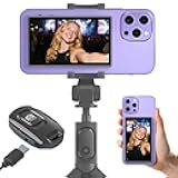 Selfie Monitor Screen for Phone with USB-C Remote Control, Magnetic Wireless Back Camera Mirroring 4K 30fps Recording, Speaker, 3 Brightness, for Vlog Live Stream(Not for iPhone17 Series&Google Pixel)