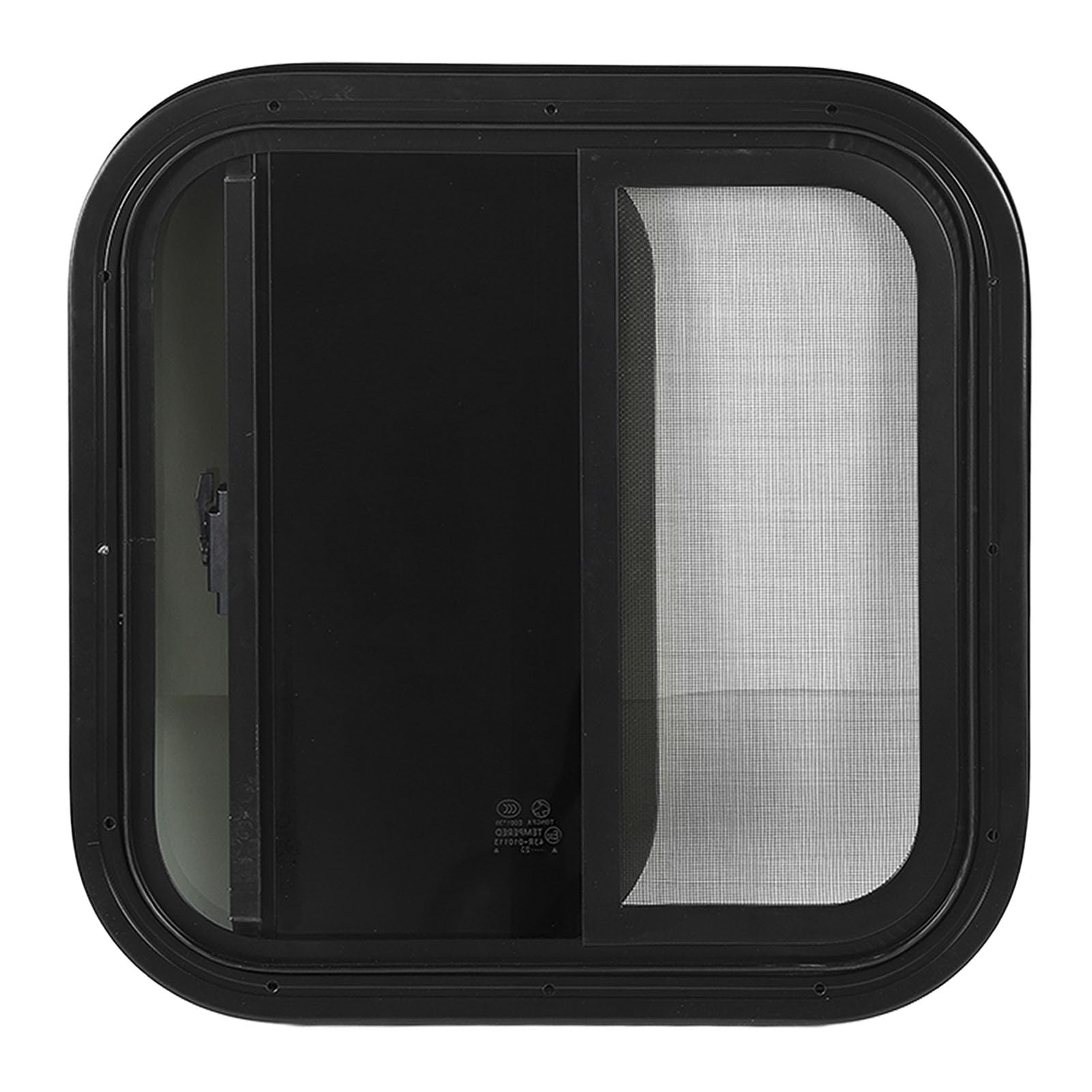 Finestra Scorrevole, Finestra per 600x600mm Finestra Scorrevole in Lega di Alluminio Nera con Schermo Rimovibile per Caravan Trailer RV (Spessore parete