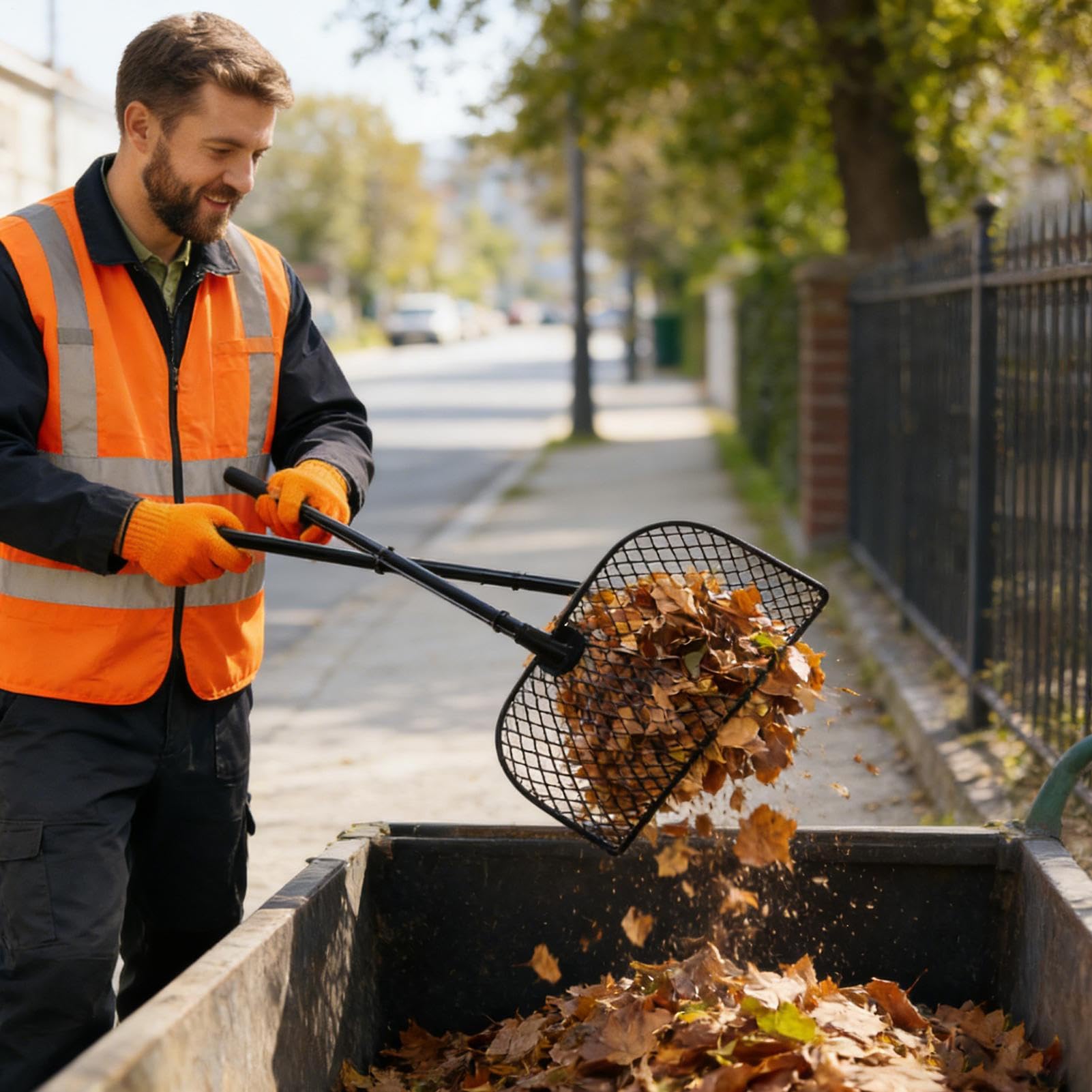 Do Liści Metalowy Ergonomiczny Zbieracz z Długim Trzonkiem | Grabnie Ogrodowe Do Liści Bez Schylania Do Czyszczenia Trawnika, Ogrodu, Tarasu, Ścieżek, Chodników, Podjazdów oraz