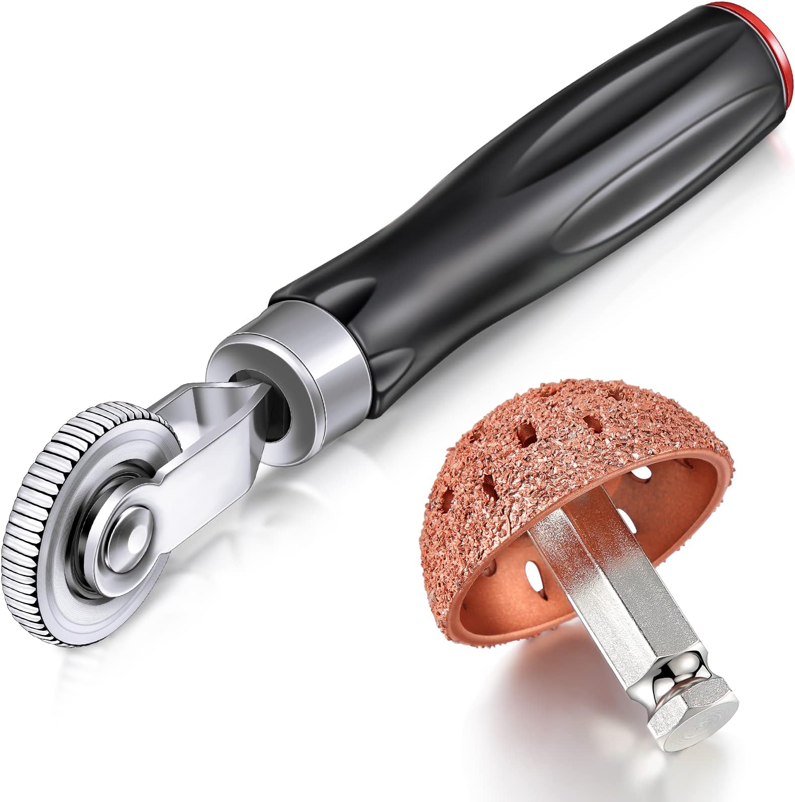 Tallew 2 Pieces Tire Patches Tools, Tire Patch Roller and Tire Buffer Wheel, Tire Repair Grinding Head Buffing Wheel for Air Tire Buffer (42 mm)