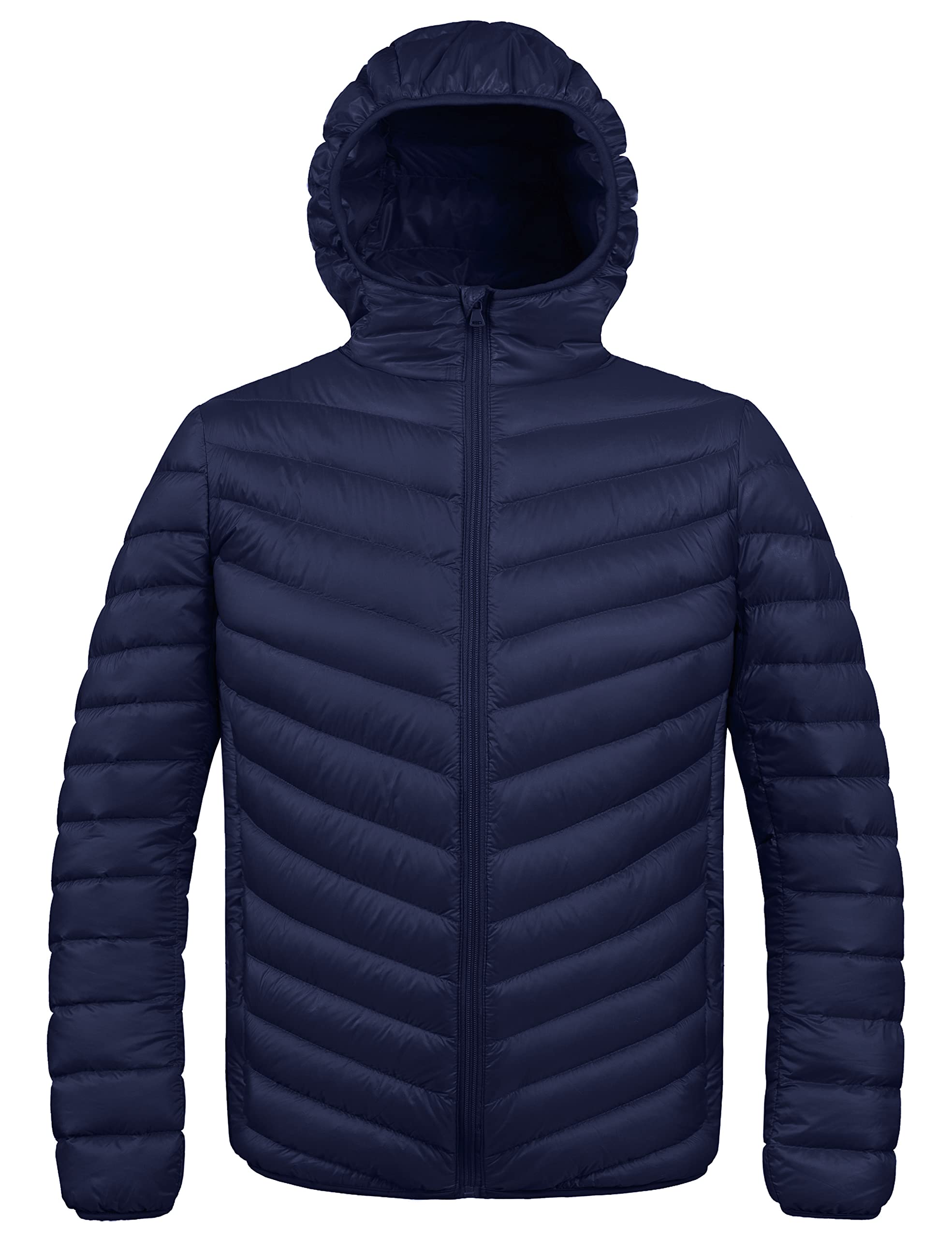 ZSHOW Men's Packable Puffer Jacket Warm Hooded Lightweight Winter Coat