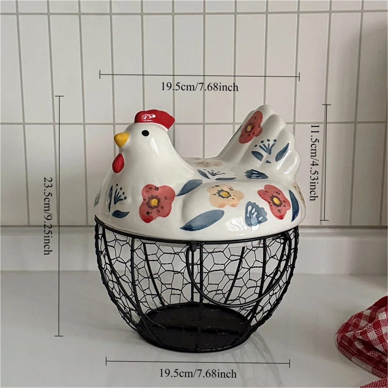 Capacidad for 20-25 huevos, huevera, estuche organizador, contenedor portahuevos(White Flower Basket)