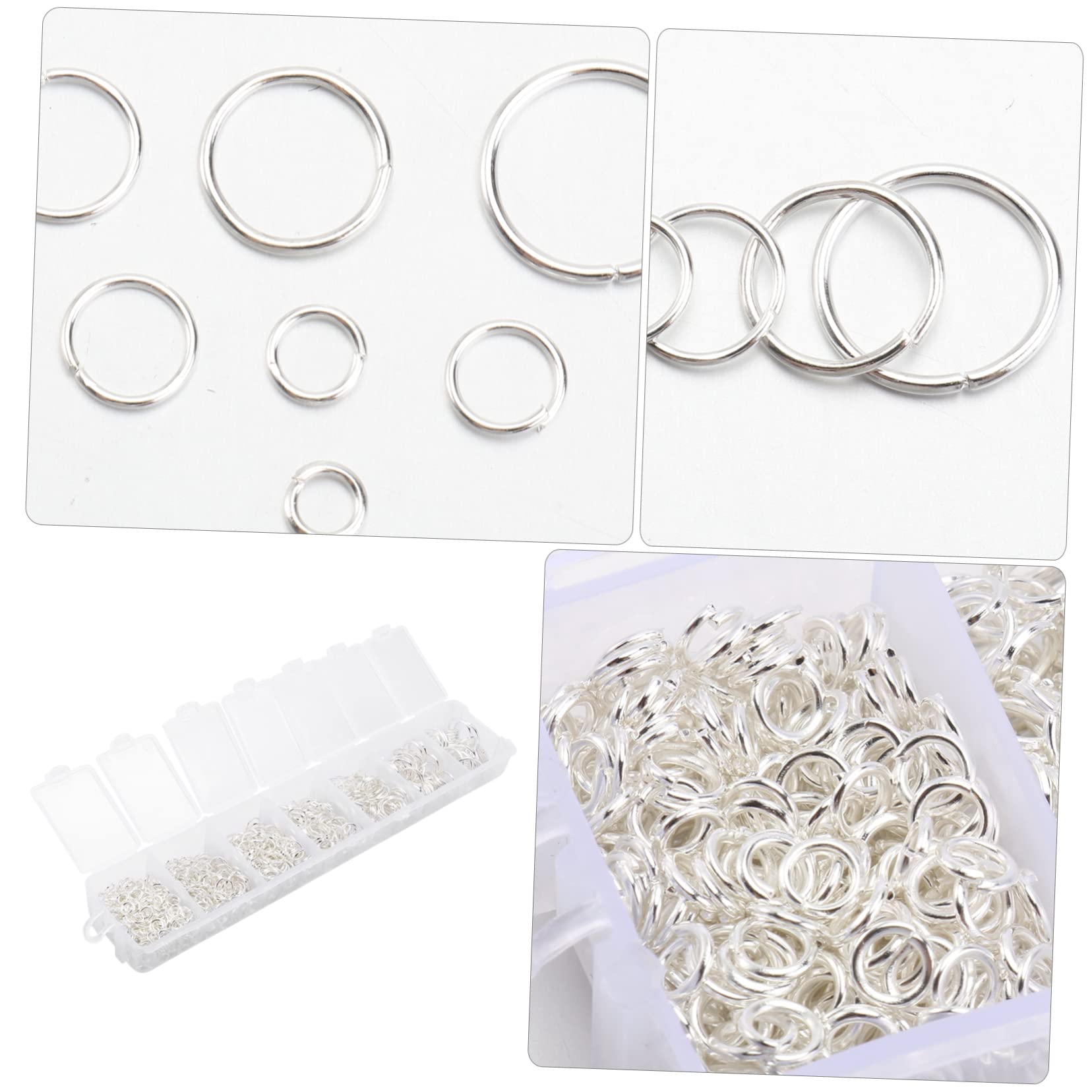 STOBOK Anelli Chiave Aperti Per Creazioni Artigianali Accessori Per Gioielli Diversi Formati Pratico Per Realizzare e Riparare Collane Bracciali Ed Orecchini Confezione Con Box Di