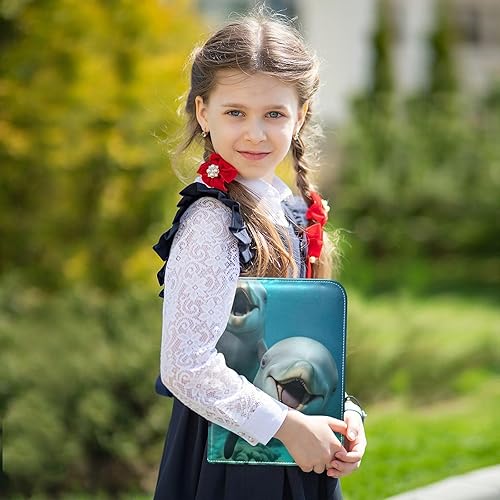 Miniatura 5 de Wassud Cute Dolphins - Carpeta de tarjetas de 4 bolsillos para 400 tarjetas de intercambio estándar, álbum impermeable para TCG, CCG, MTG, regalos