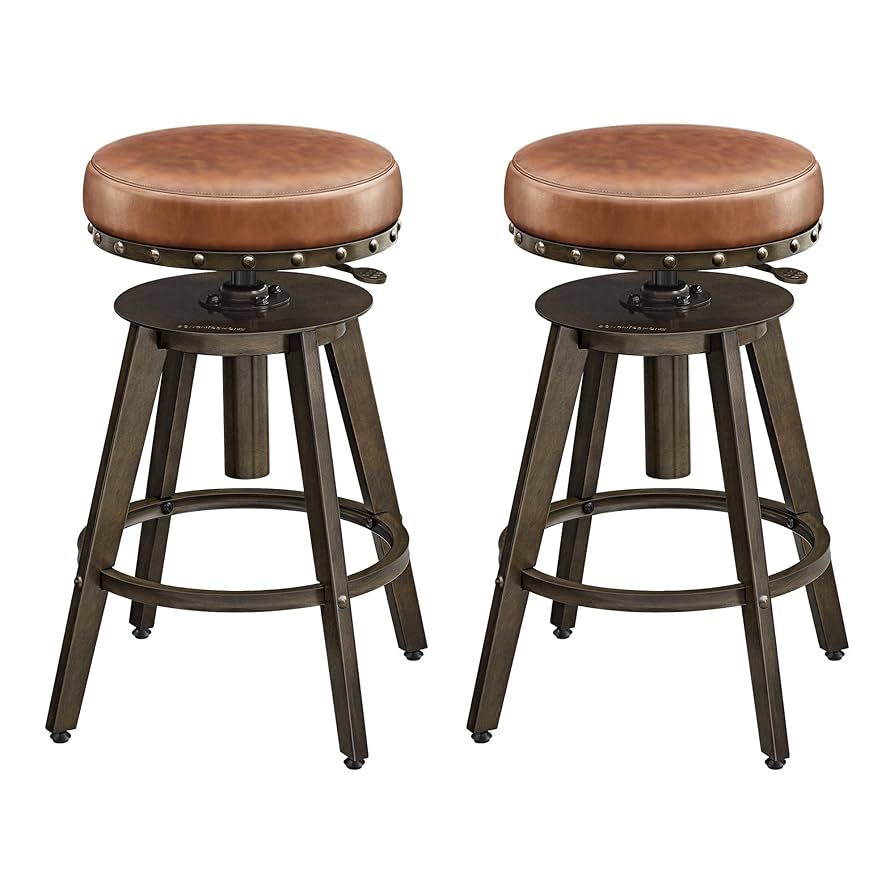 Amazon.com: SONGMICS HOME Bar Stools, Set of 2, Steampunk