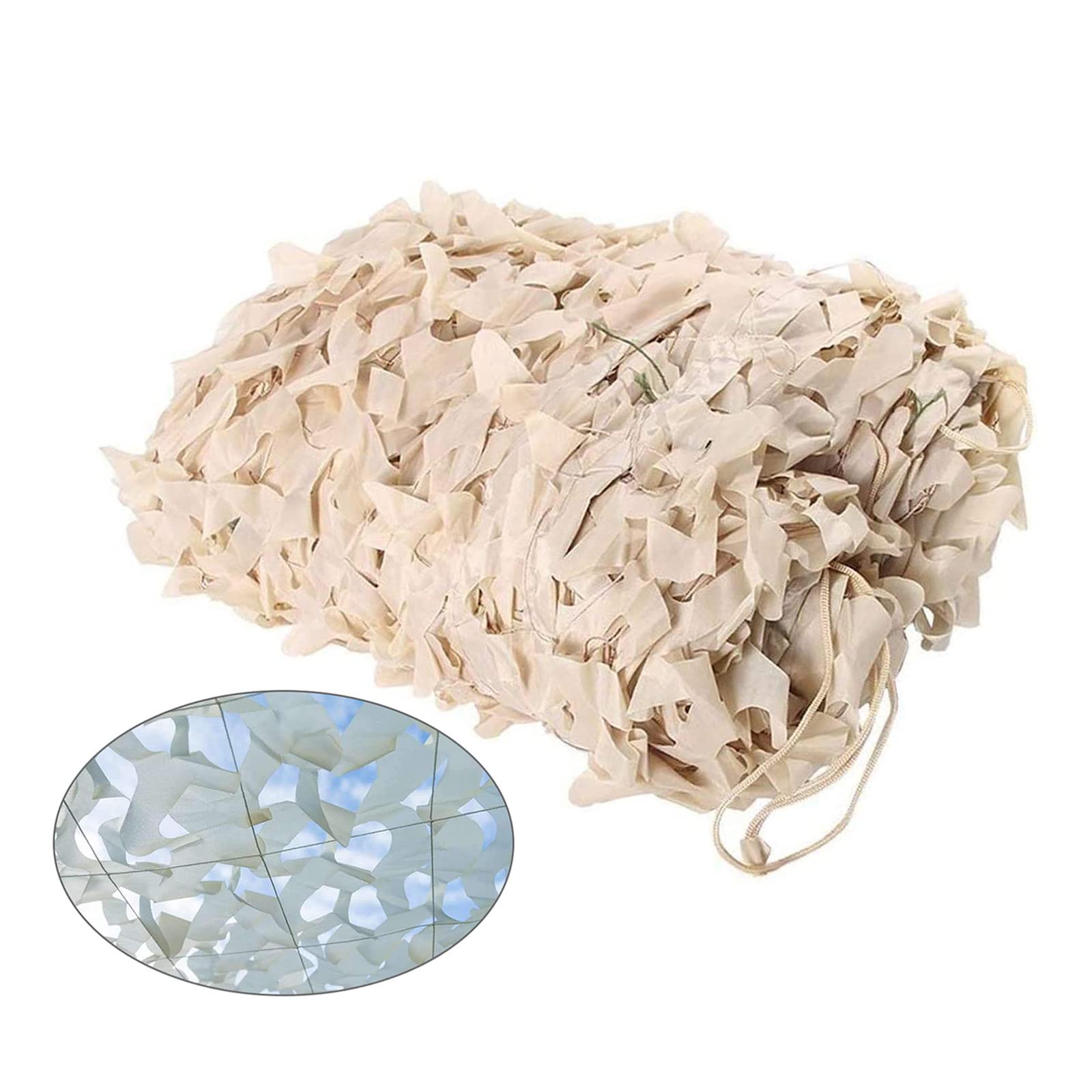Kooein Beige Camouflage Netting ,Hunting Sunscreen Net,Military Decorative Camo Net,Patio Shade,Reinforced Camouflage Covers,Car,Tent,Washable,Breathable,3X3m/9.8X9.8ft