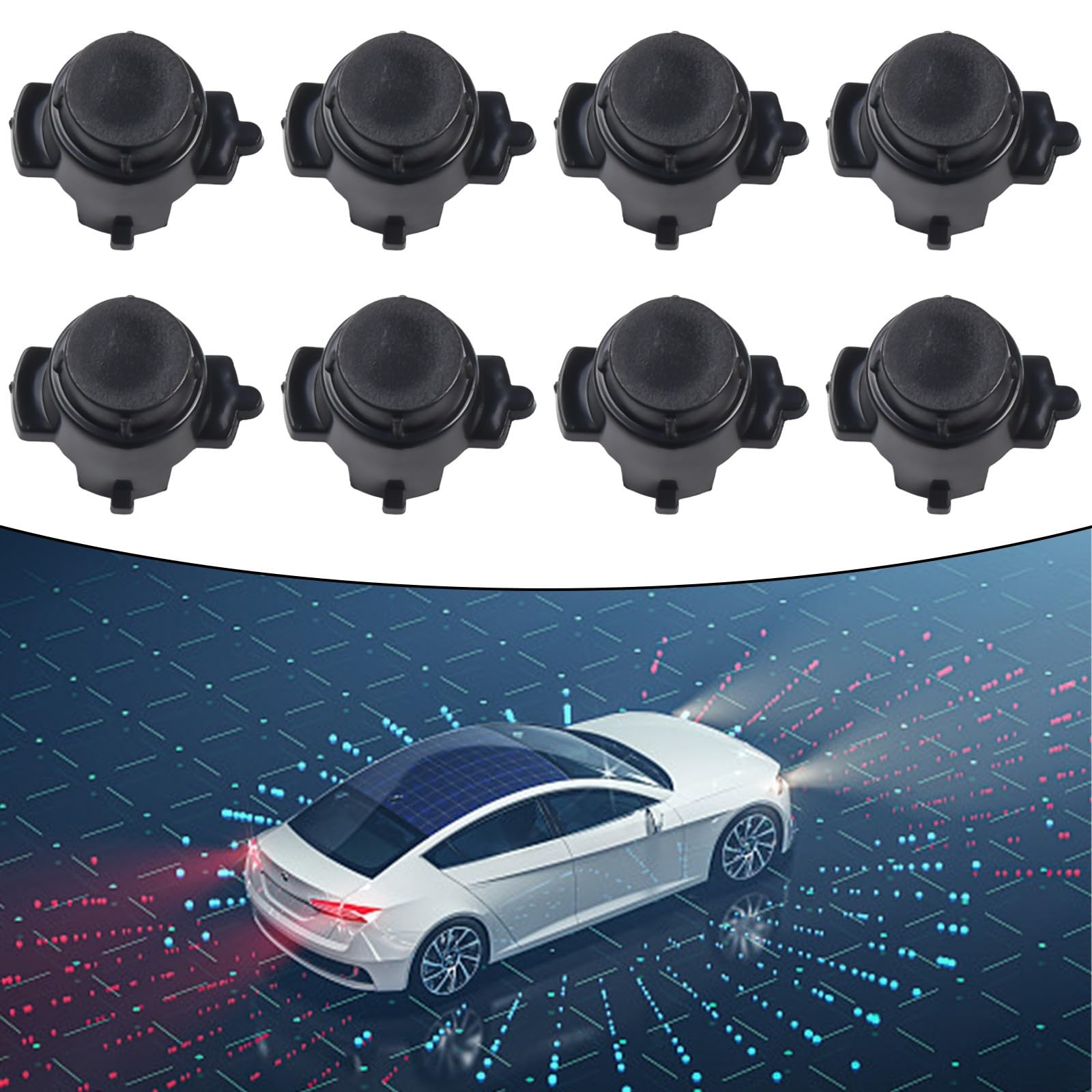 Style 8Pc Parcheggio Sensor Covers Progettato per adattarsi a più modelli del marchio di lusso per Mercedes per Benz Kit di sostituzione facile