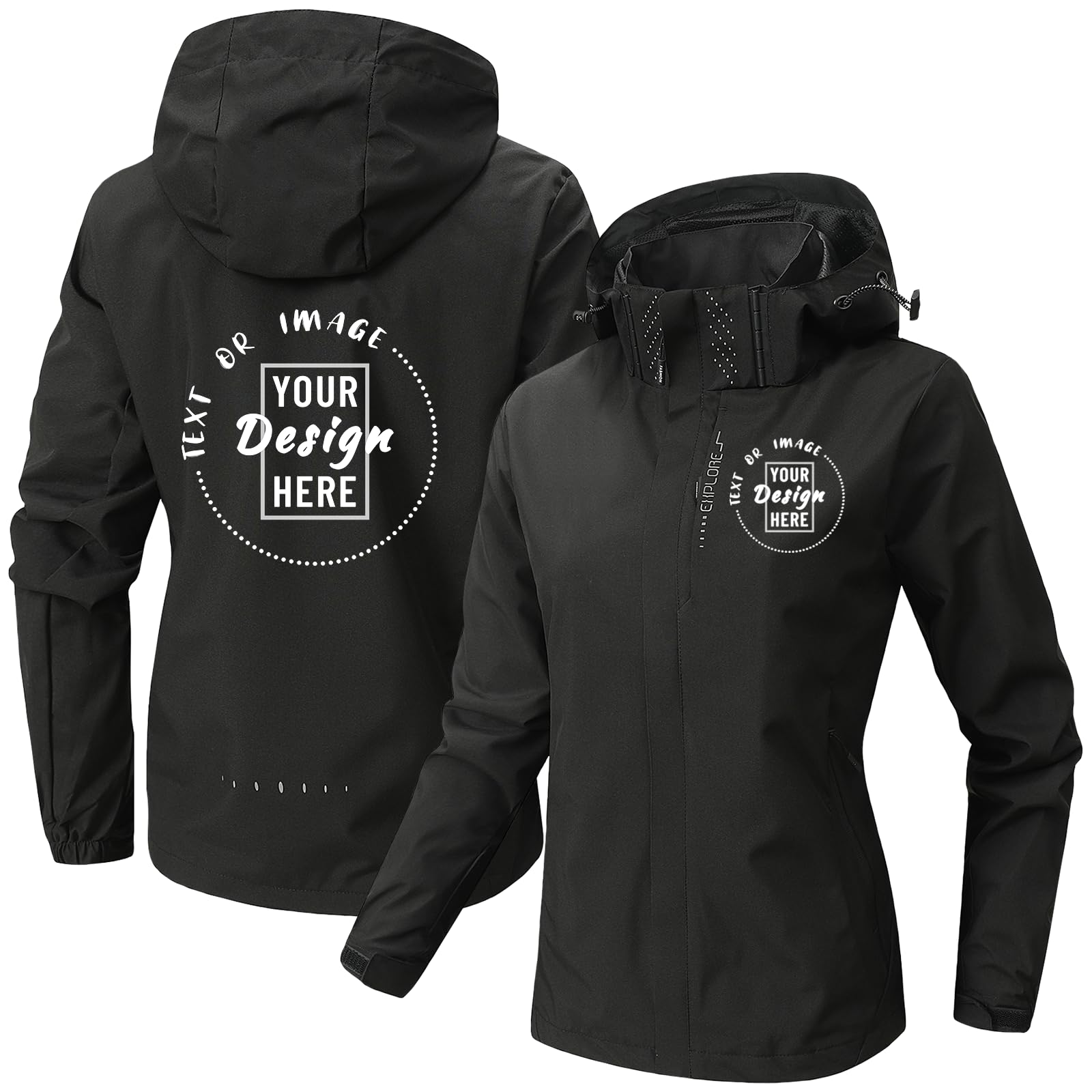 Chaqueta Softshell personalizada para mujer, impermeable, resistente al viento, personalizada, con foto y texto
