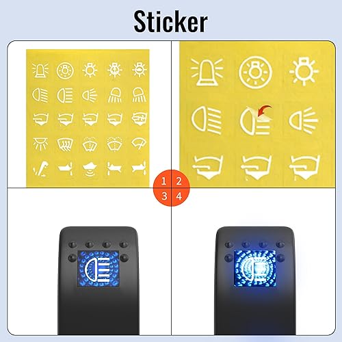 Miniatura 5 de Panel de interruptores de barco marino, impermeable, 8 cuadrillas, 12 V, panel de interruptor basculante, panel de interruptor de palanca de 12