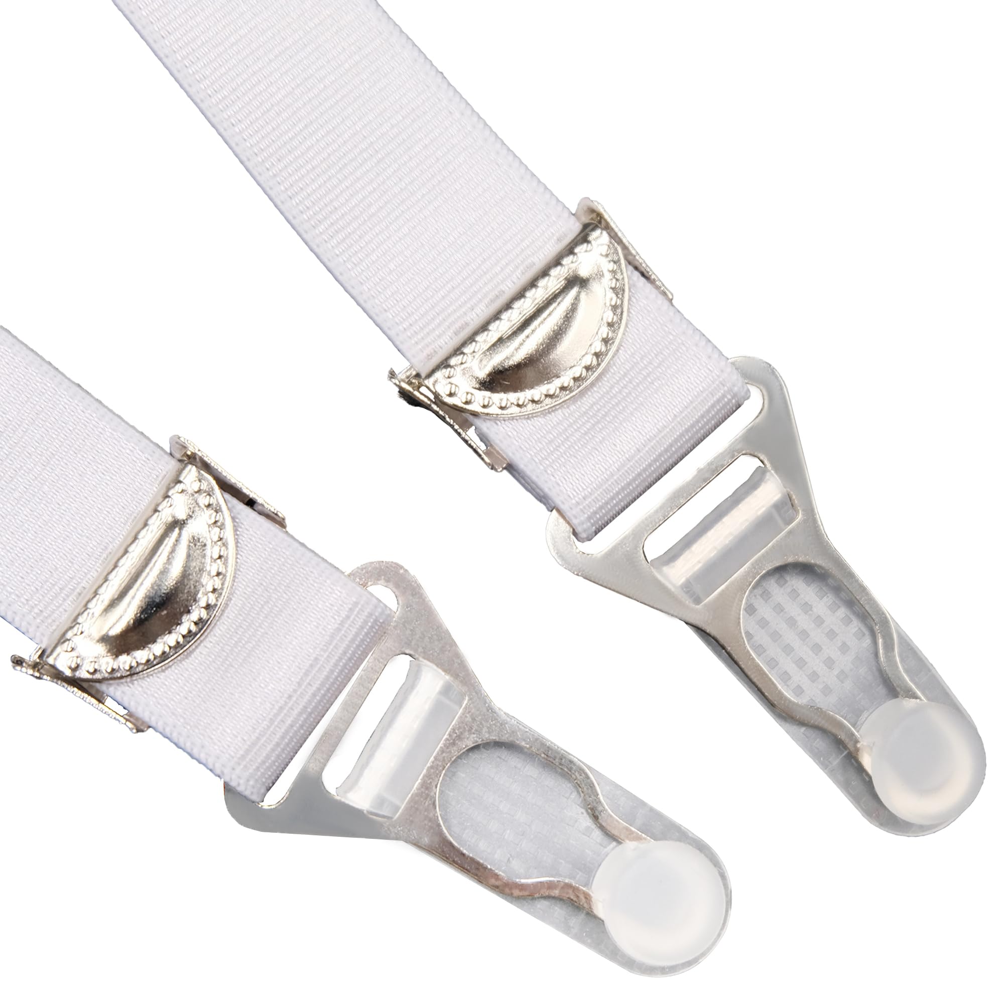 Luxallacki Plain Color 8 Straps Retro Garter Belt with Adjustable Suspender Metal Clips for Thigh High Stocking: 3X-Large White