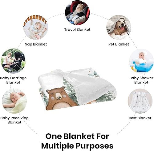 Miniatura 7 de Manta de bebé personalizada de animales del bosque para niños y niñas, manta de bebé personalizada con nombre Adventure Awaits Stuff recién nacido,