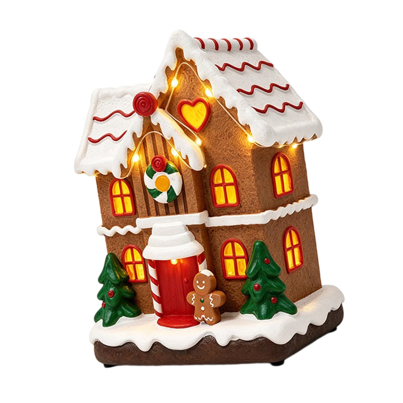 Tsophreniq LED Musical Gingerbreads House with Warm Lights and 8 Christmas Songs for Holiday Decorations and Family Gatherings Musical Christmas Deck