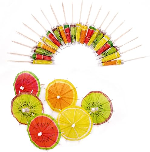 20 piezas de palillos de cóctel de papel para bebidas, pequeños paraguas, brochetas de Navidad, palillos de dientes elegantes para aperitivos,
