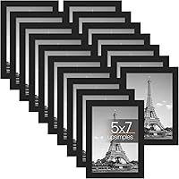 Vista 1 de upsimples 5x7 Picture Frame with Real Glass,Bulk Photo Frames for Wall or Tabletop Display,Set of 17,Black