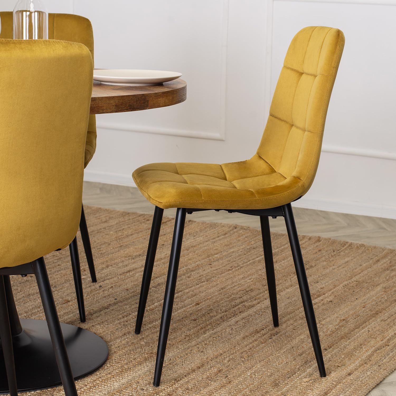PAROS - SILLA - VELURO AMARILLO - 43 x 52 x 90,5 cm