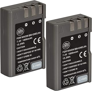 2 Pack of BM Premium EN-EL9, EN-EL9A Batteries for Nikon D5000, D3000, D60, D40x & D40 Digital SLR Camera