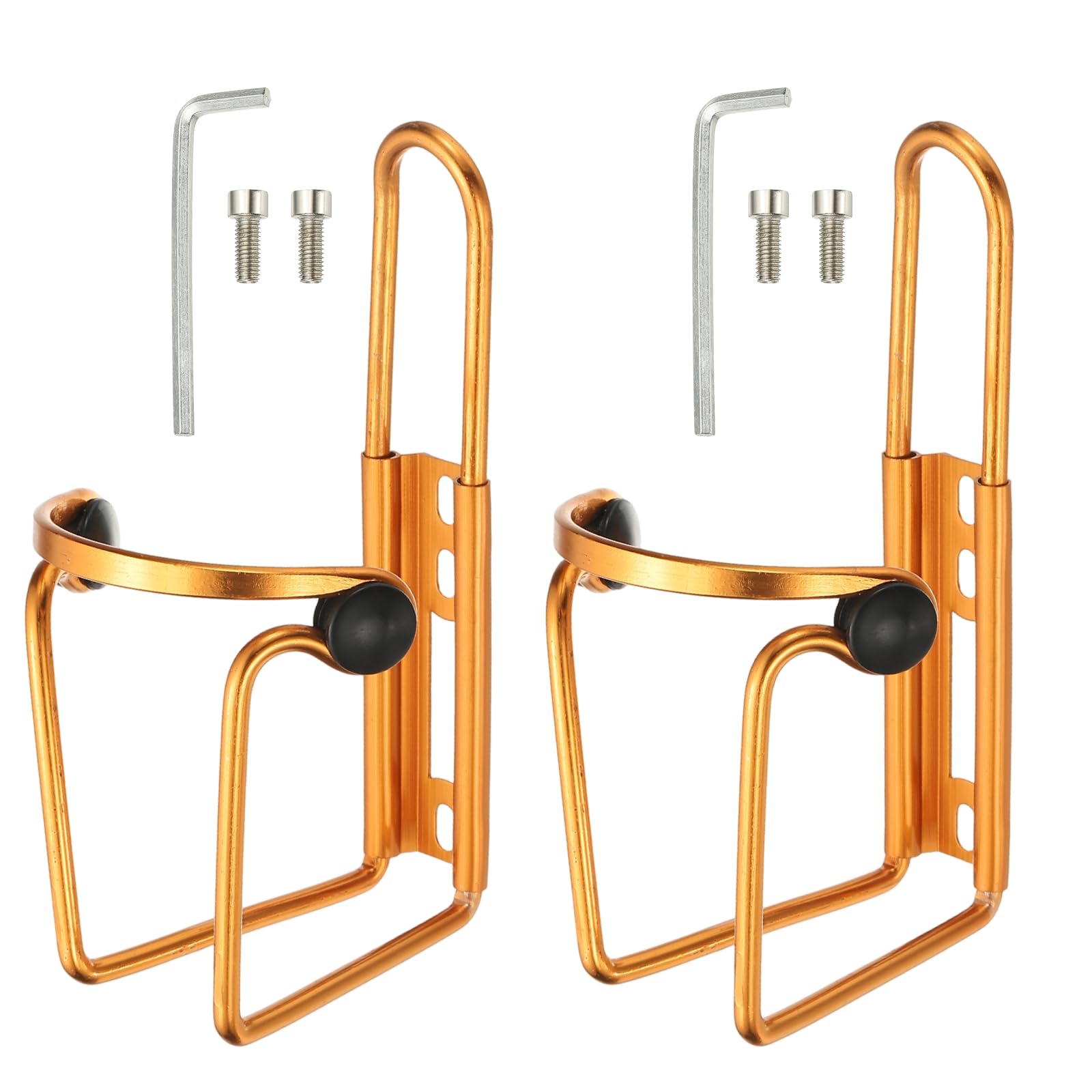 YELARXI Water Bottle Cage, Bike Water Bottle Holder, Lightweight Aluminum Alloy Bicycle Cup Cage with Beads & Screws Tool - Fitting for (Road/MTB Cycling/Touring Bike) 2 Pack & Yellow