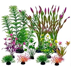 Aquarium Artificial Plastic Plants Decorations，11pcs Fish Tank Accessories Plants Goldfish Betta Tank Decor