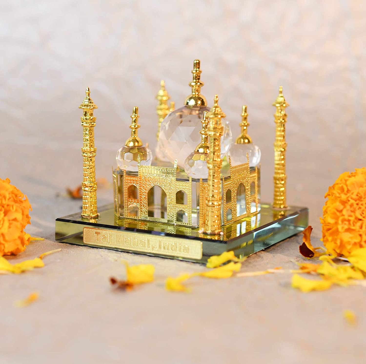 Exclusive Global Beautiful Gift 2.5'' Crystal Taj Mahal Miniature Decorative Souvenir Collectible