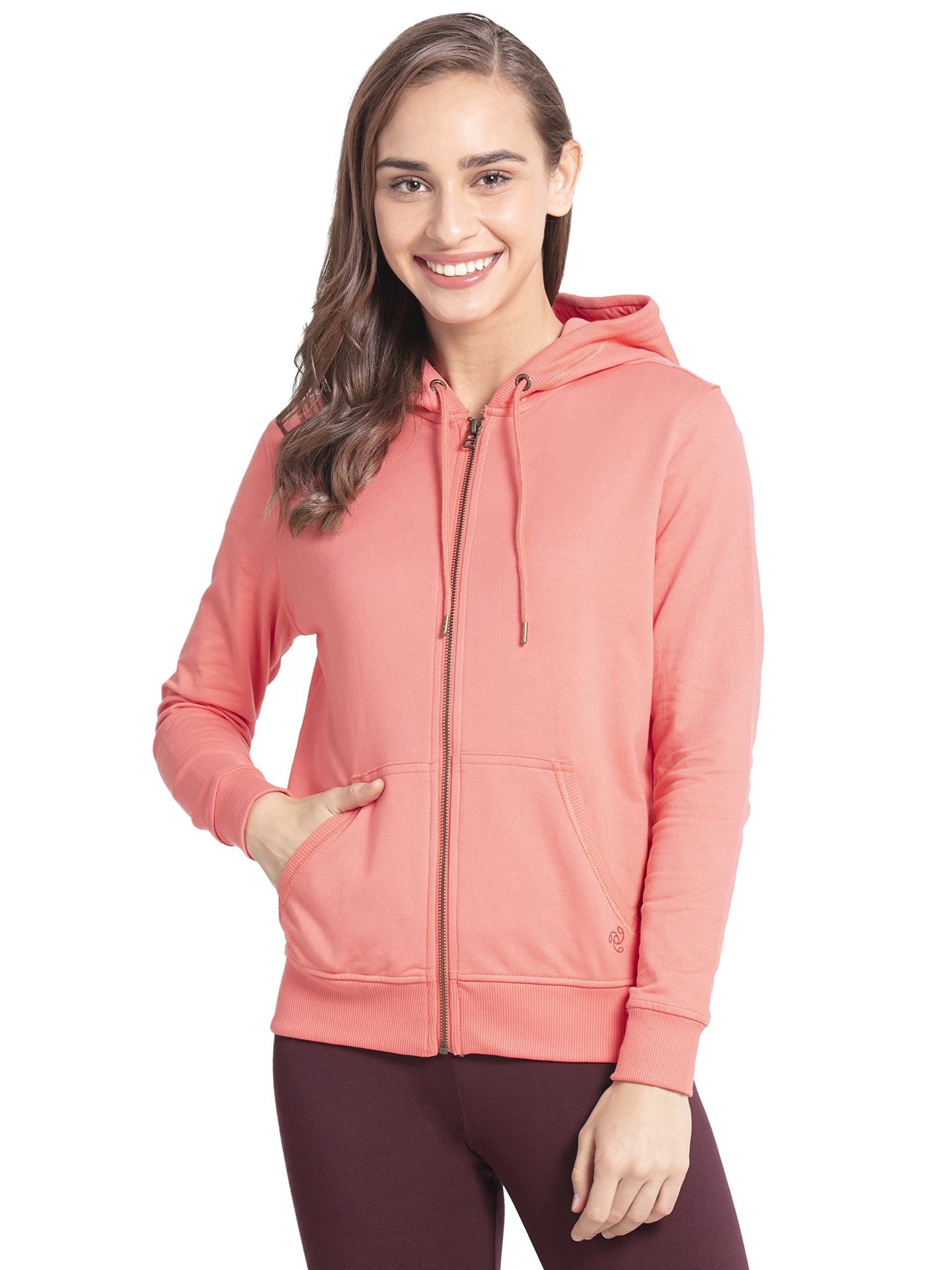 jockey AW30 Women's Super Combed Cotton French Terry Fabric Hoodie Jacket with Side Pockets-picture-13