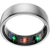 Smart Health Ring Sleep Health Tracker for Women Men with Heart Rate, Blood Oxygen, Sleep Monitor, Steps,Calories, 5ATM Waterproof for iPhone/Android, No Subscription Fee (Silver, 8#)