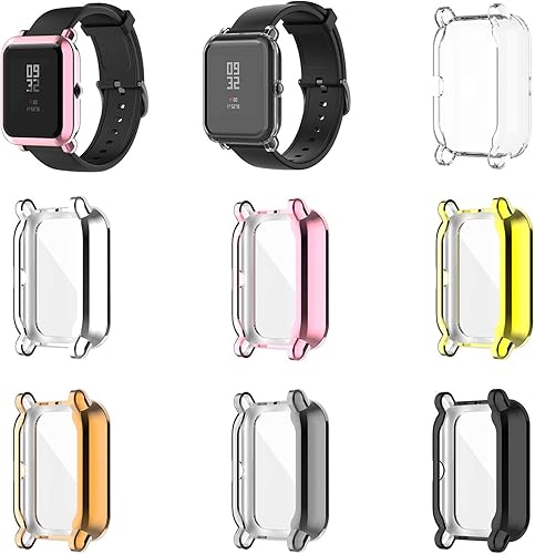 TenCloud Fundas compatibles con Amazfit Bip U Smartwatch Hombres Mujeres Funda de reloj TPU suave a prueba de golpes cubierta protectora de pantalla