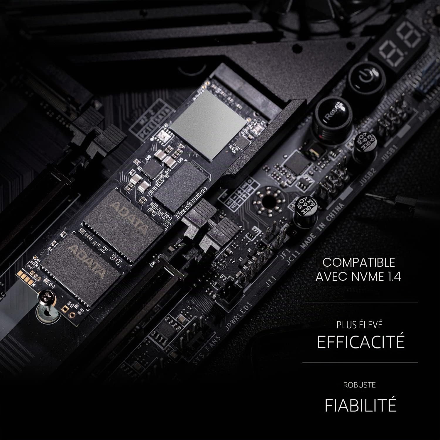 ADATA XPG GAMMIX S70 Blade 1 to PCIe Gen4x4 M.2 2280 SSD Noir-Distributeur de Chaleur- Traitement Graphique 3D et Jeux Haut de Gamme