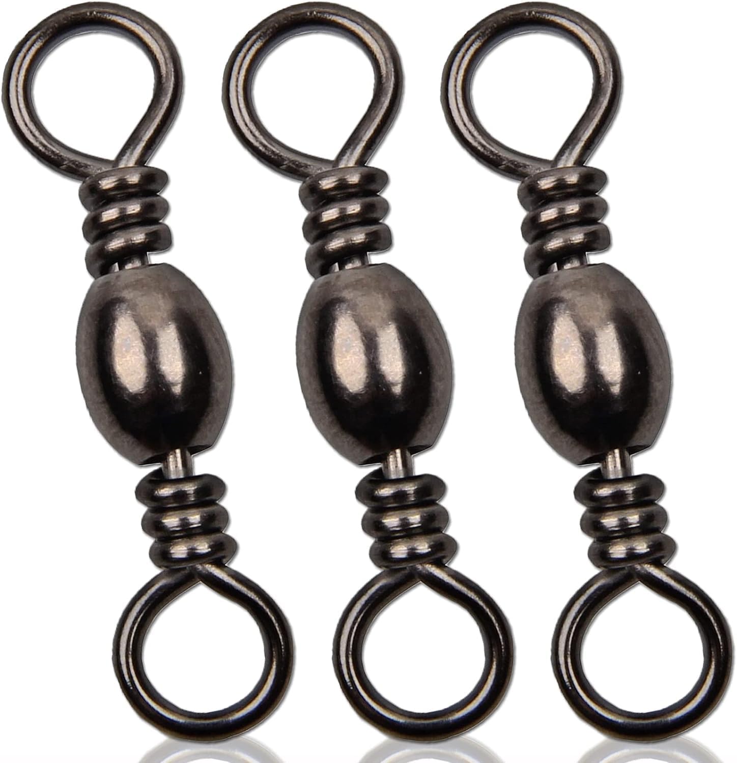 Fishing Barrel Swivels High Strength Fishing Swivels Solid Ring Fishing Line Connector Copper Stainless Steel Fishing Tackle Accessories for Bass Trout Saltwater Freshwater