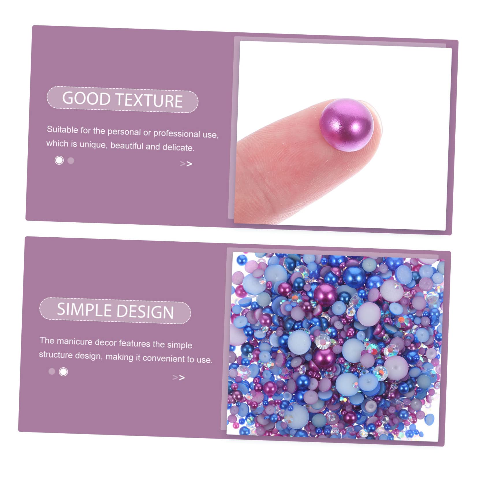 PartyKindom 3pcs 6 Multi-Function Nail Charm Set for DIY Nail Art Delicate Professional