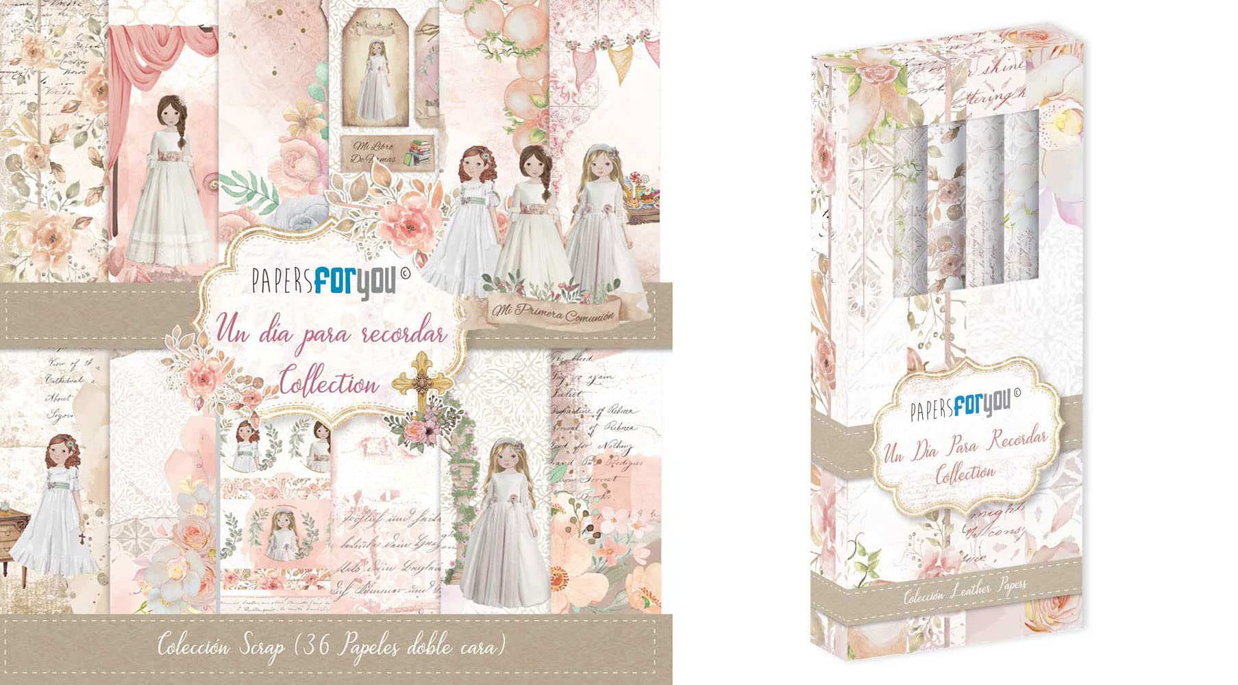 Papers For You Kit 2 Collections Un jour pour souvenir des filles (4 Leather Paper + 36 Papiers Scrap double face)