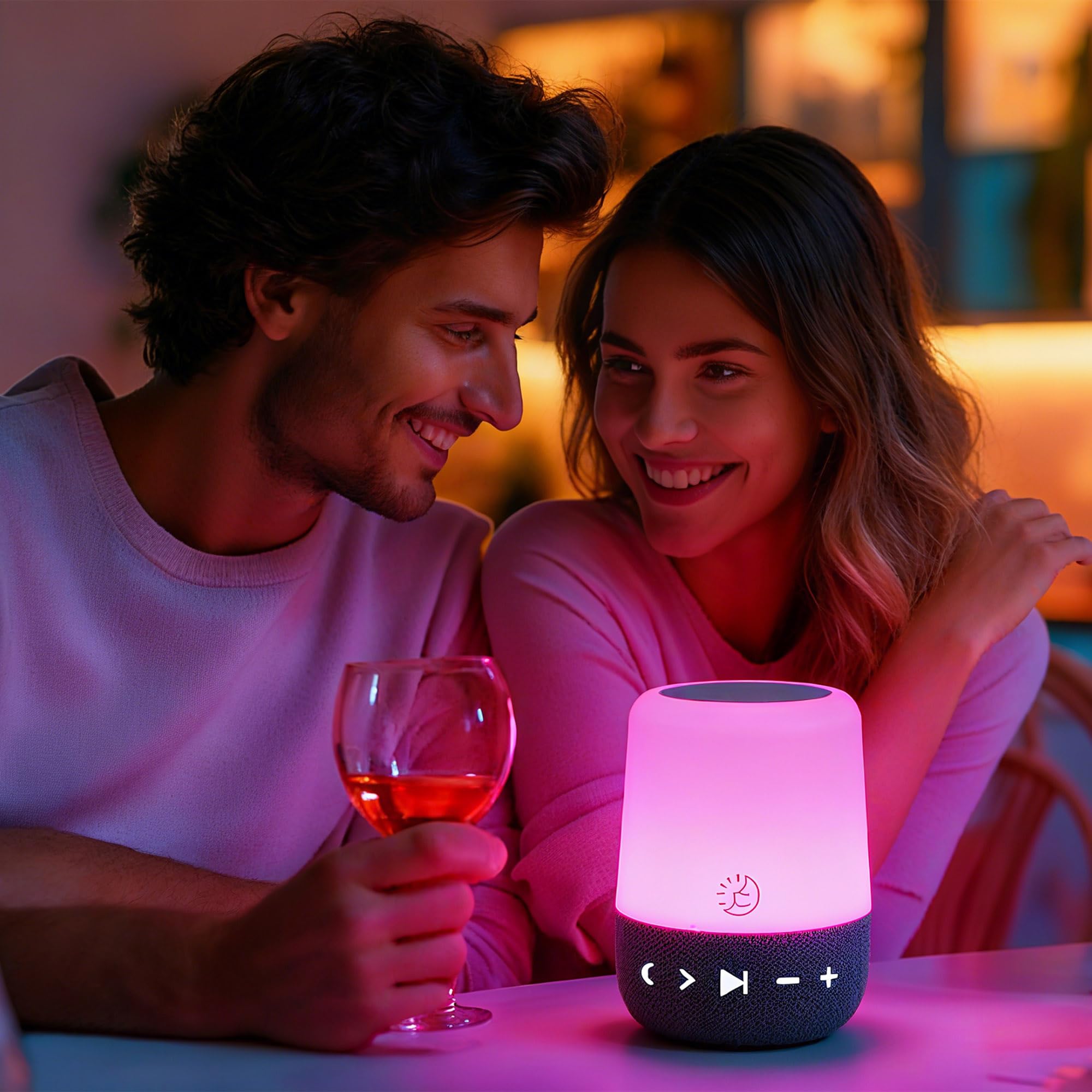 Sleep ZM White Noise Machine mit 30 Geräuschen - Digitale Einschlafhilfe mit bernsteinfarbenem Nachtlicht zur Blaulichtblockierung, Touch-Steuerung, wiederaufladbarer Akku & Timer für Erwachsene
