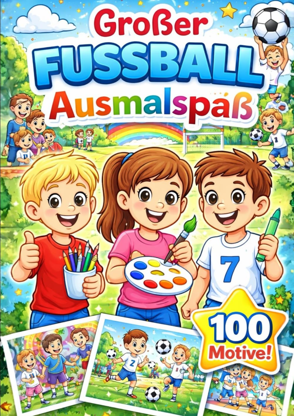 Großer Fußball-Ausmalspaß: Kindgerechtes Ausmalbuch für kleine Fußballfans mit großen Ausmalflächen – ab 4 Jahren