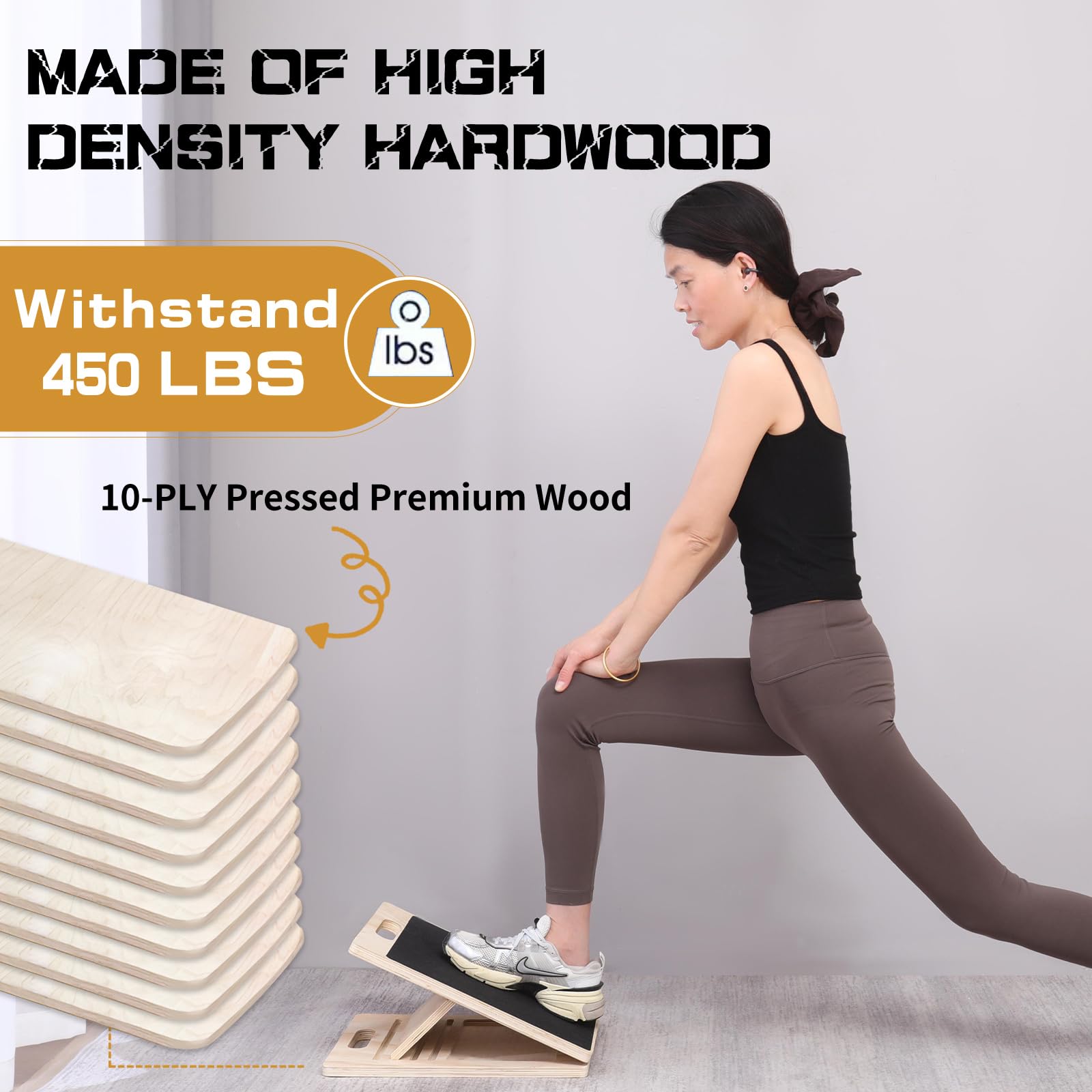 BODYRHYTHM - Tabla Inclinada Ajustable De Alta Resistencia Para Estirar, Flexibilidad, Fuerza Y Entrenamiento De Rodillas Sobre Los Dedos De Los Pies Con Superficie Antideslizante, Tobillo Inclinado