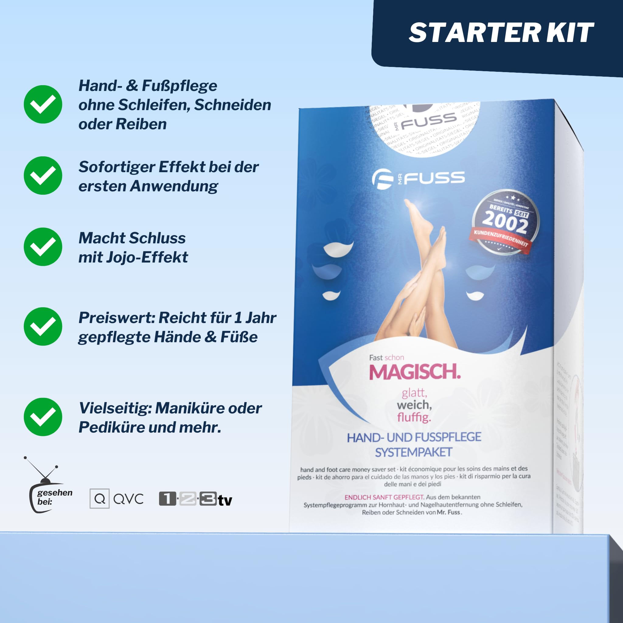 Mr. Fuss Starter Kit - 5 teilig, Hornhautentferner Systempaket