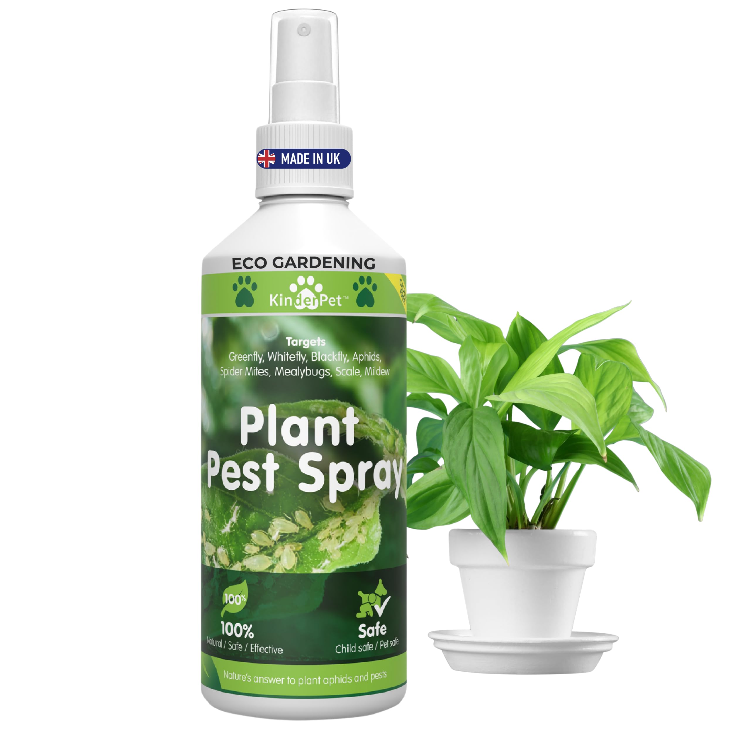 Natural Organic Plant Spray, Flowers, Fruit, Vegetables, Pest Bug Control, Greenfly, Blackfly, Aphids, Whitefly, Spider Mites, Mealybugs, Scale, Mildew, Indoors Outdoors Gardening 250ml