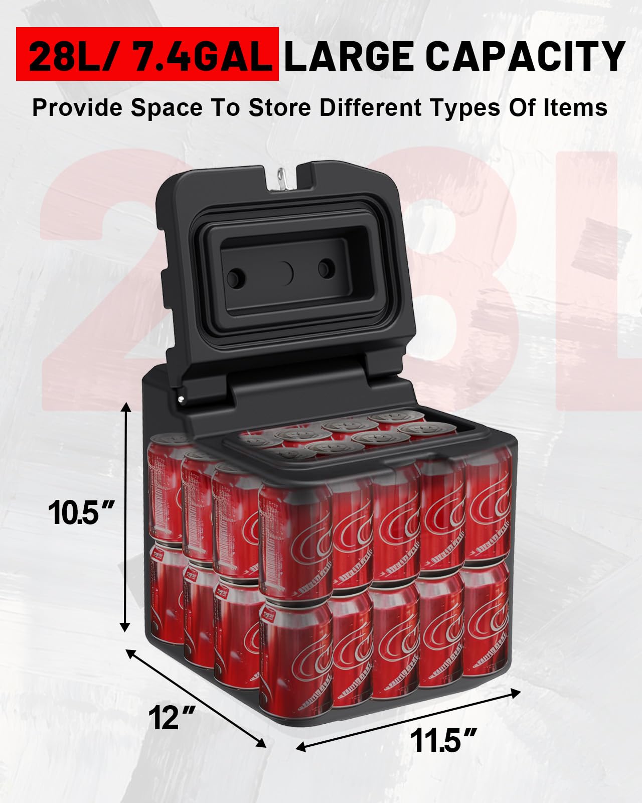 StarknightMT Ranger Aufbewahrungsbox, 28 l, Ranger XP 1000, Untersitz-Aufbewahrungsbox mit Schloss, kompatibel mit Polaris Ranger XP 1000/Crew 2018–2025, ersetzt #2882910