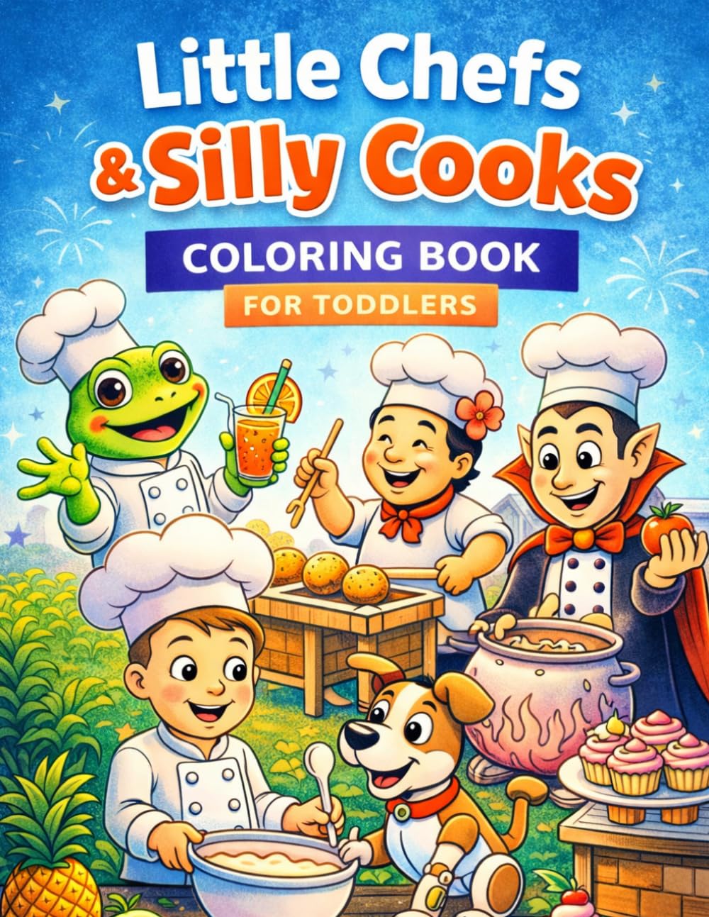 Little Chefs & Silly Cooks Coloring Book for Toddlers: Fun Food Adventures, Cute Character Chefs, Sweet Treats & Kitchen Fun for Boys and Girls Ages 2–5