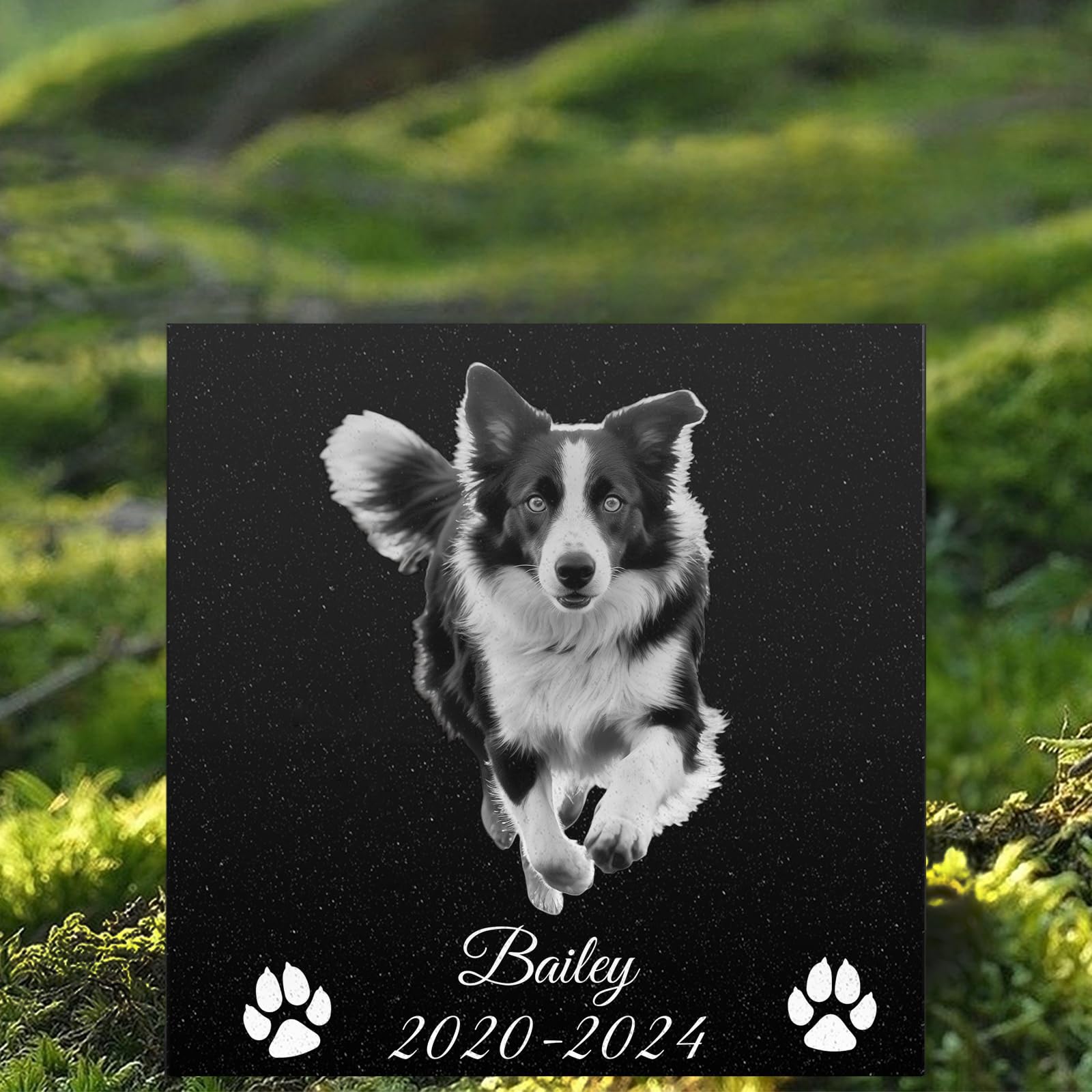 ADFSTONE Pet Memorial Stones Personalized Dog Remembrance Gifts, Customized Cat Picture Grieving Plaque, DIY Gravestone, Custom Sympathy Photo Gift, Animal Grave Markers, Little Tombstones…