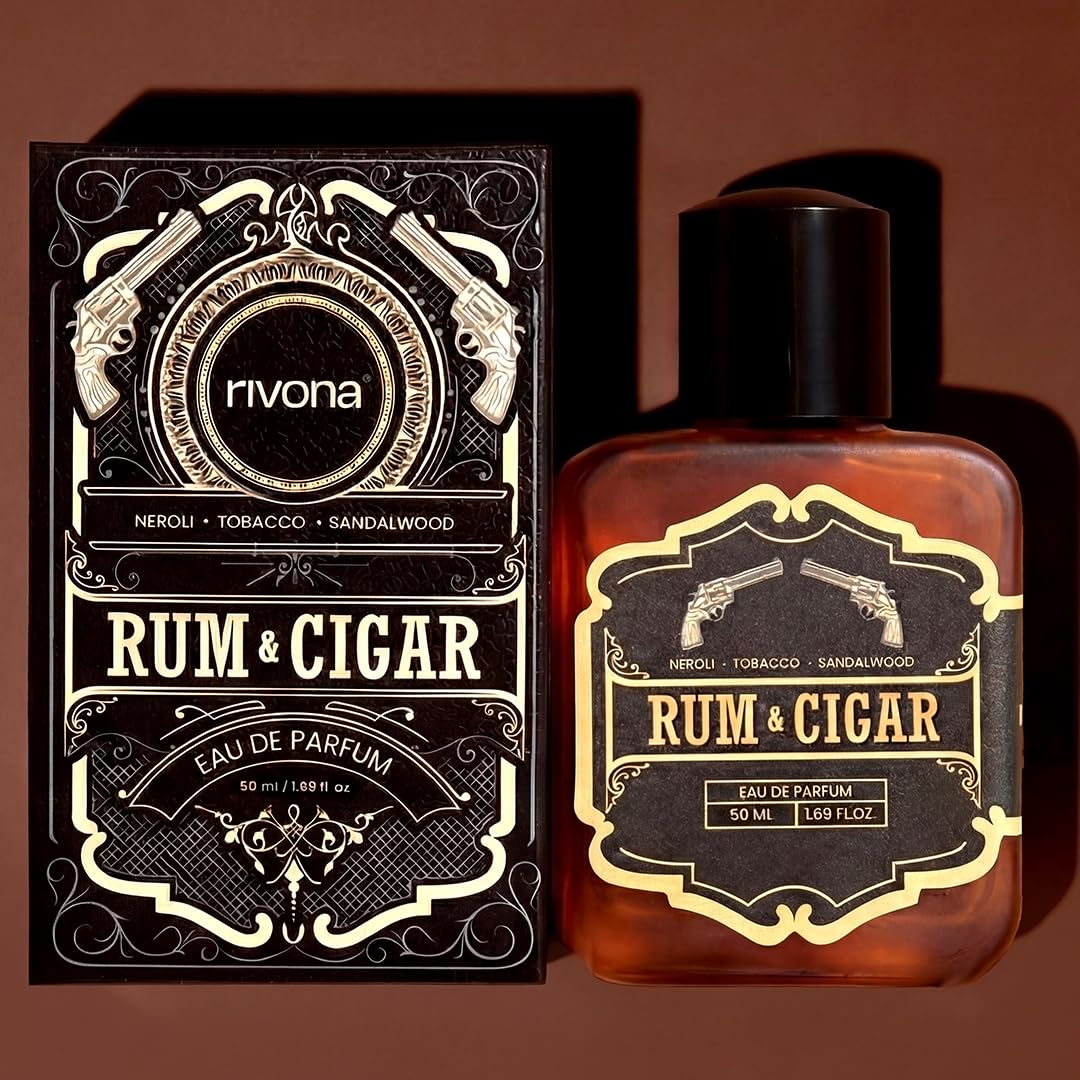Rivona Rum & Cigar Eau De Parfum for Men 50ml – Long Lasting Strong Woody Tobacco Perfume | Dark Rum, Vanilla & Amber | Bold Evening, Date Night & Luxury Perfume for Men-image-47