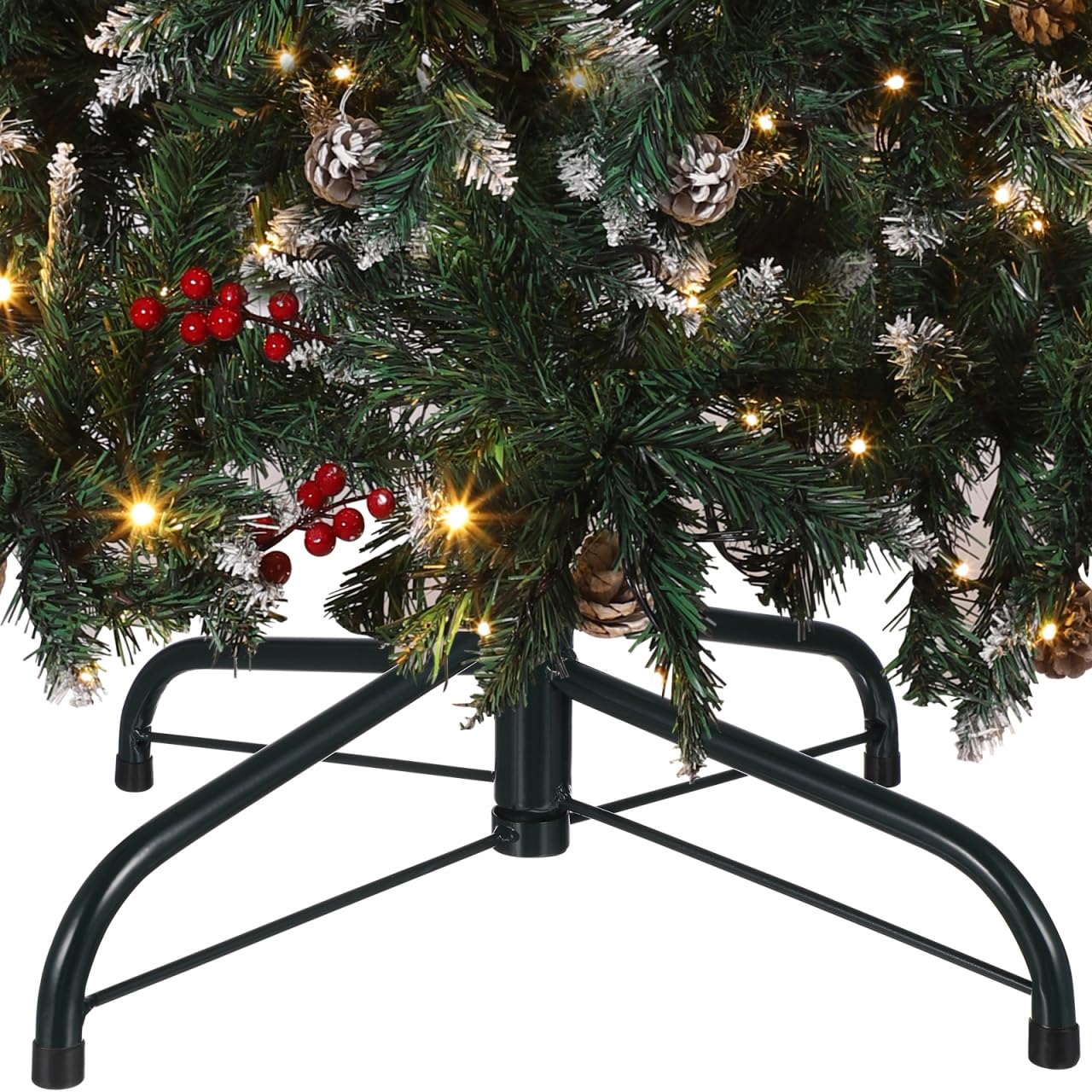 BESPORTBLE Supporto per albero di Natale in metallo, base in ferro verde con viti, 15. 72 x 15. 72 x 4. 95 pollici, supporto di ricambio per piccoli alberi di Natale